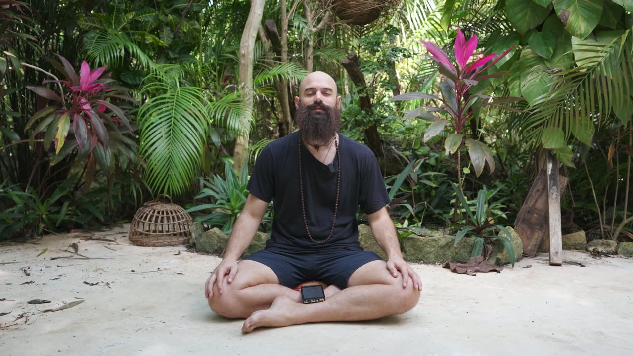 Emanuele meditating outdoors