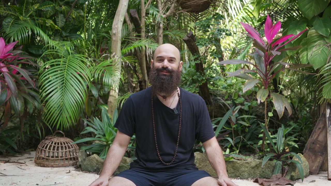 Emanuele meditating outdoors