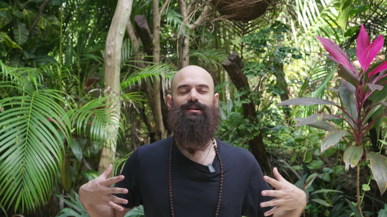 Emanuele meditating outdoors