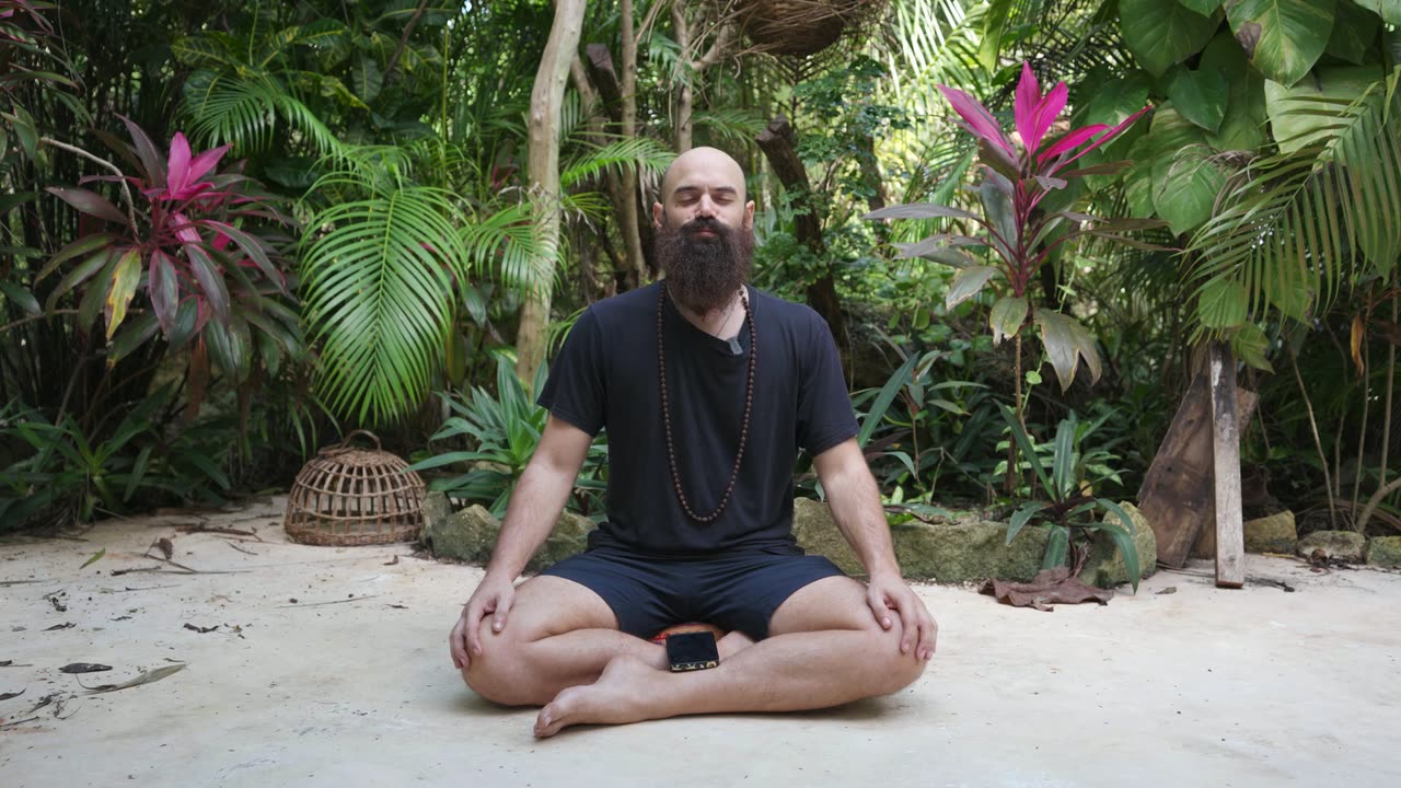 Emanuele meditating outdoors