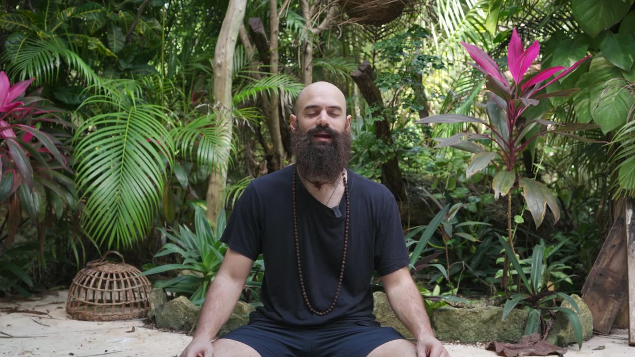 Emanuele meditating outdoors