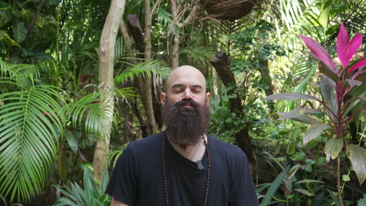 Emanuele meditating outdoors