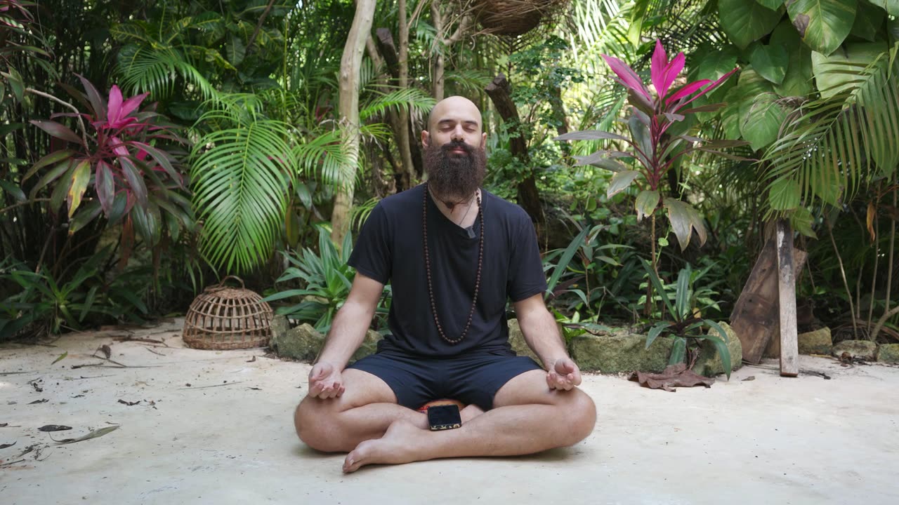 Emanuele meditating outdoors