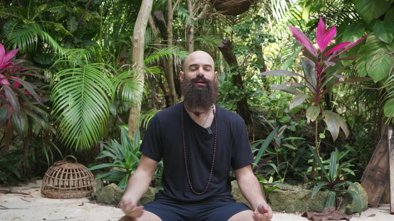 Emanuele meditating outdoors