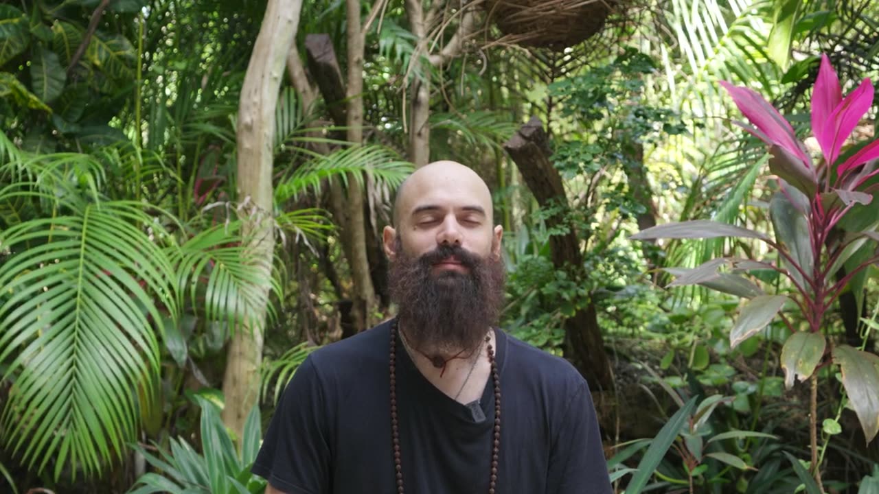 Emanuele meditating outdoors