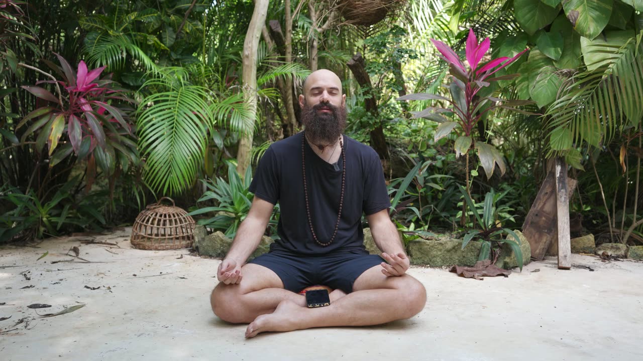 Emanuele meditating outdoors