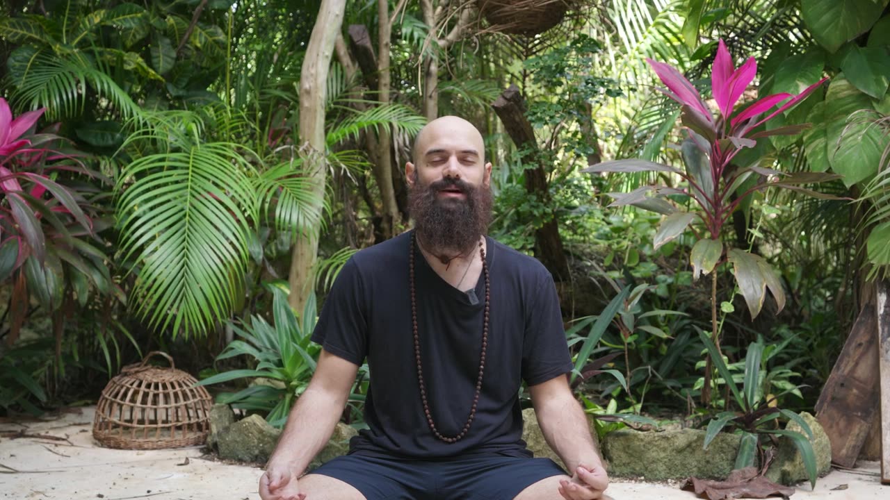 Emanuele meditating outdoors