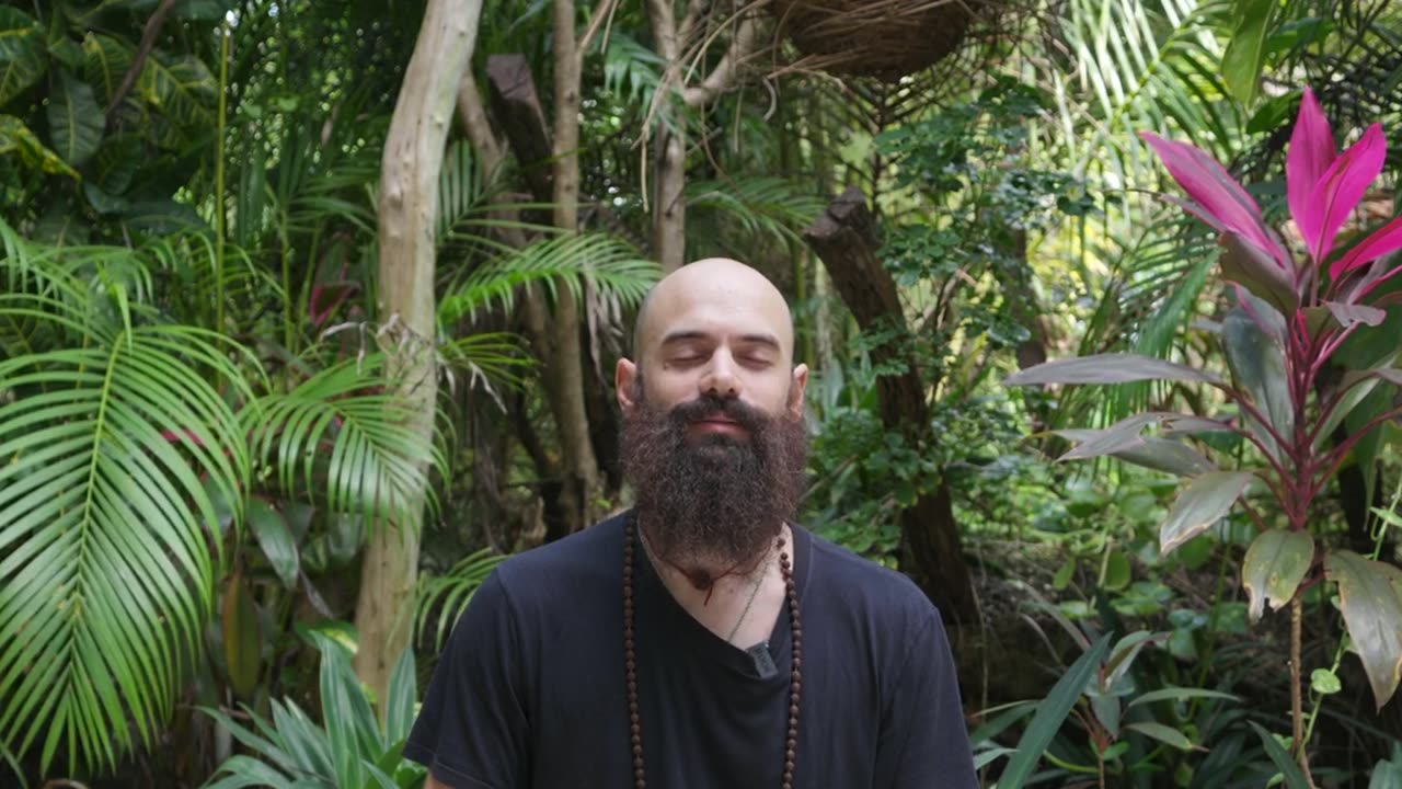 Emanuele meditating outdoors