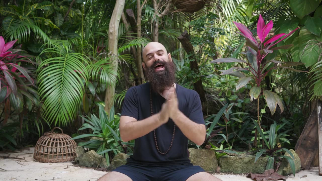 Emanuele meditating outdoors