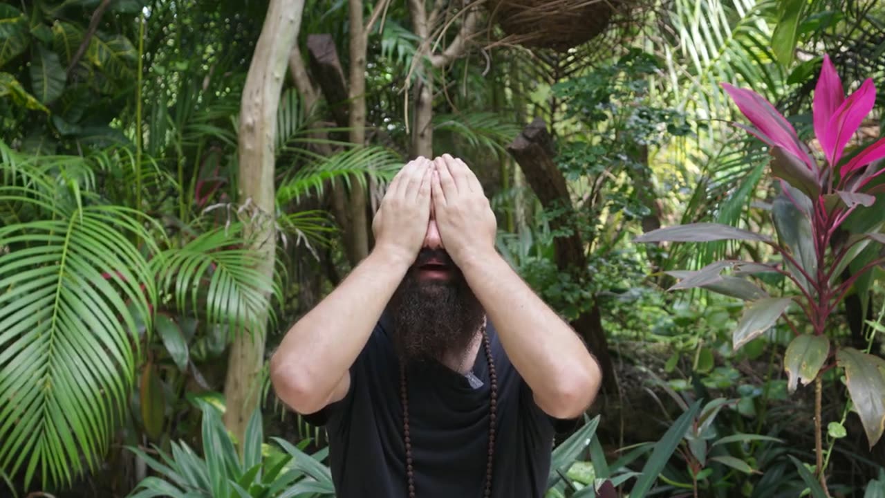Emanuele meditating outdoors